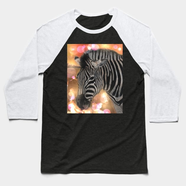 Zebra Baseball T-Shirt by teenamarie23art